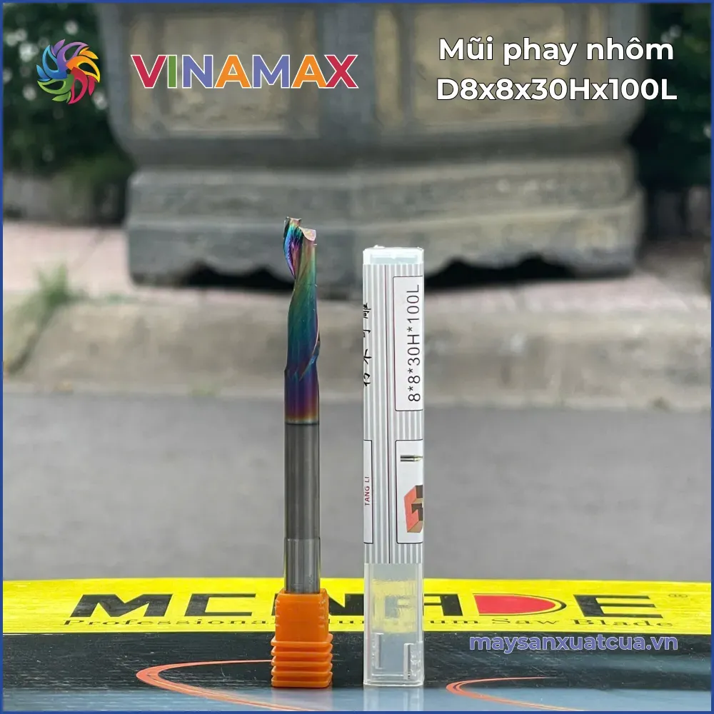 Mũi phay nhôm D8x8x30Hx100L