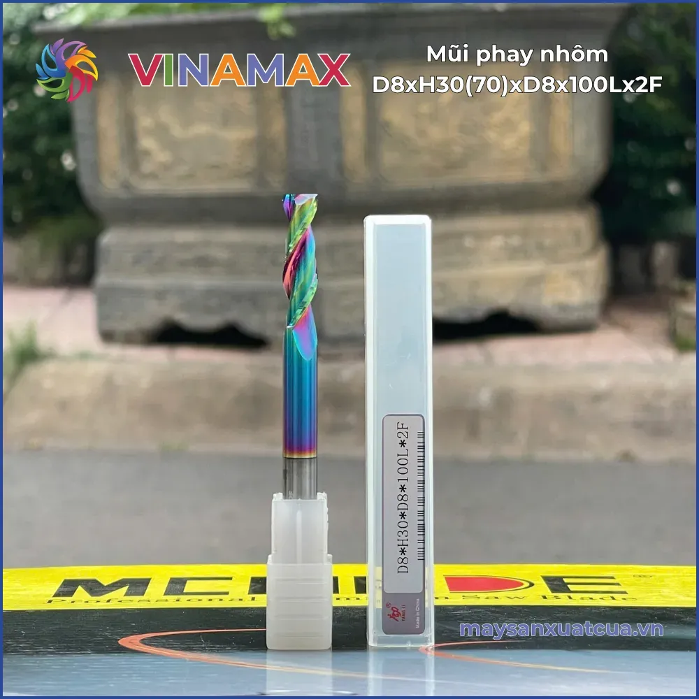Mũi phay nhôm D8xH30(70)xD8x100Lx2F