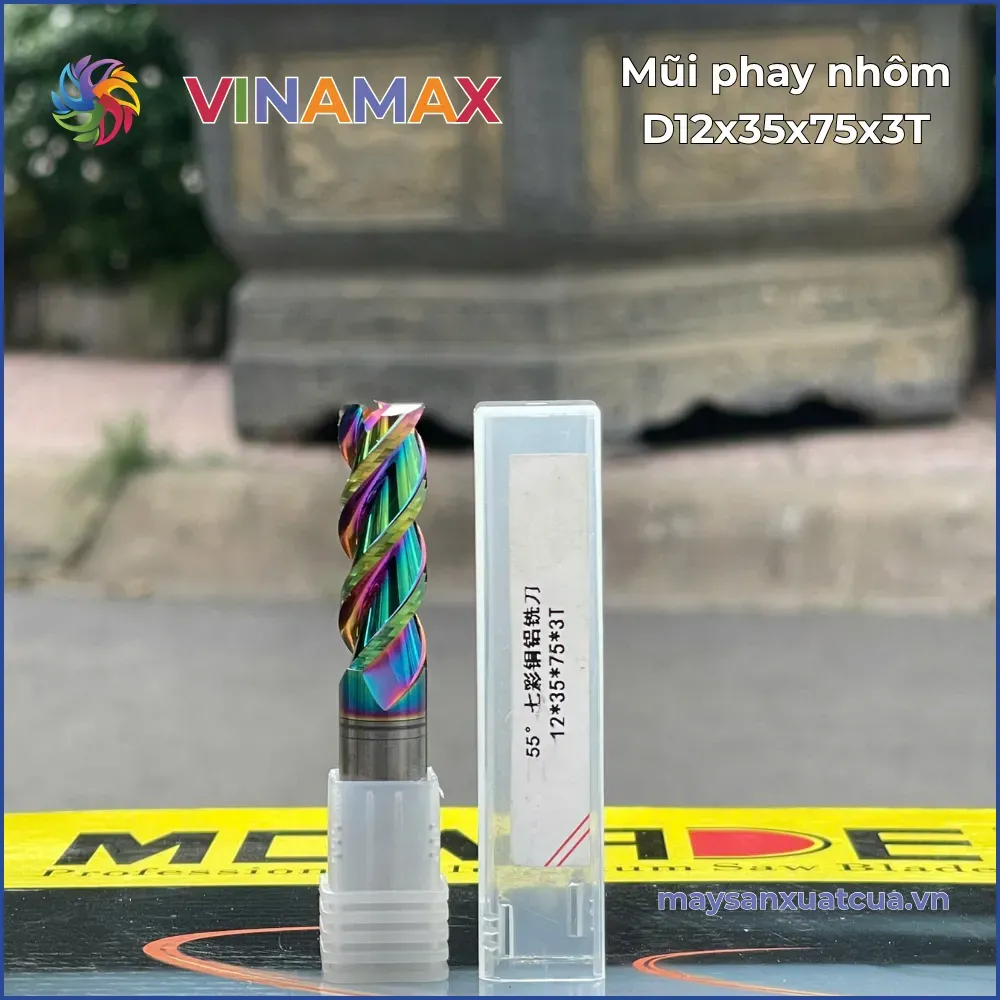 Mũi phay nhôm D12x35x75x3T