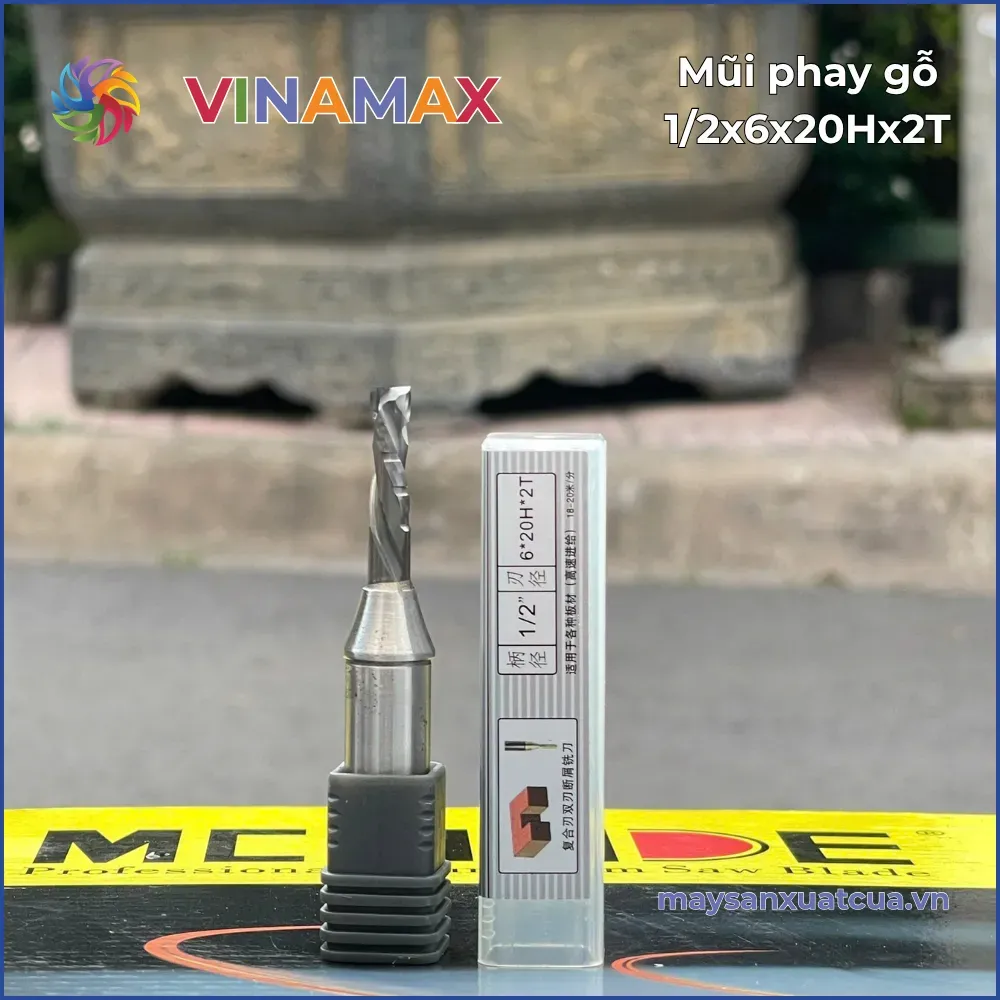 Mũi phay gỗ 1/2x6x20Hx2T
