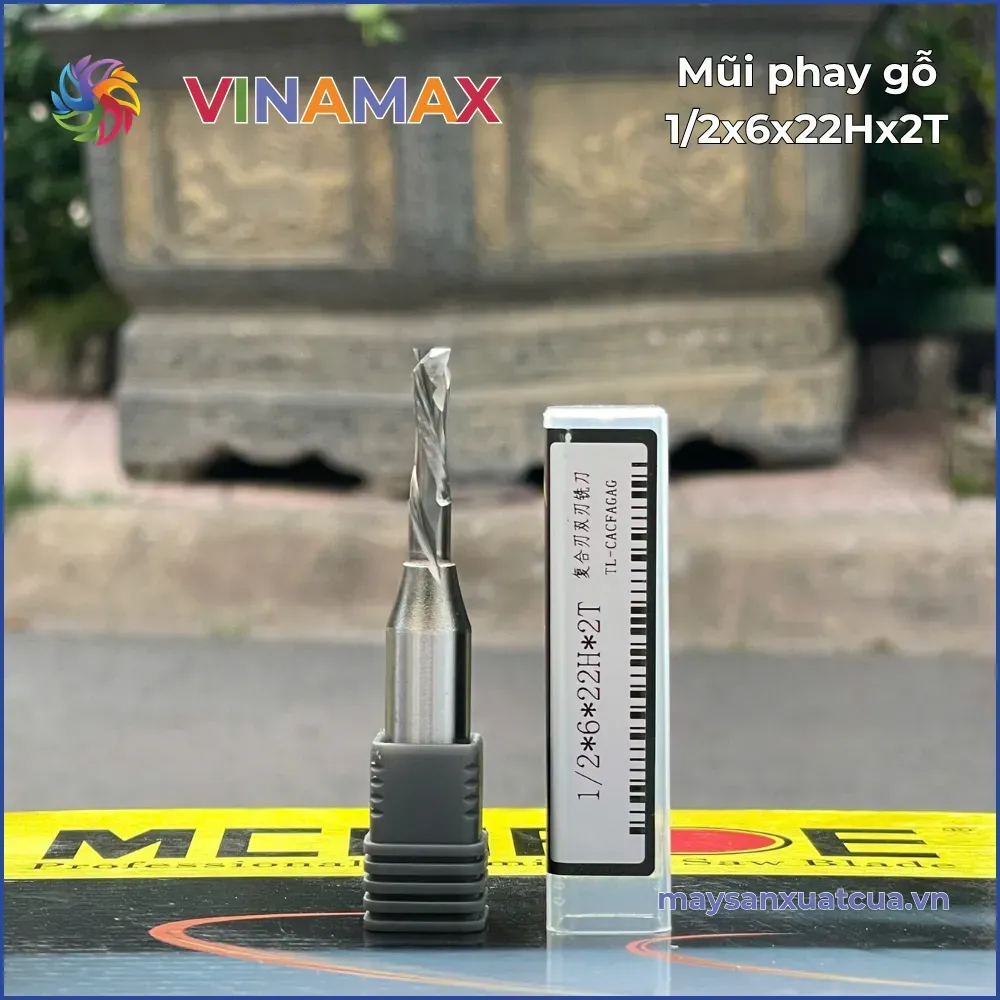 Mũi phay gỗ 1/2x6x22Hx2T