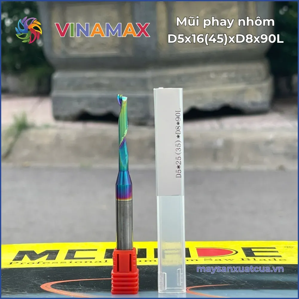 Mũi phay nhôm D5x16(45)xD8x90L