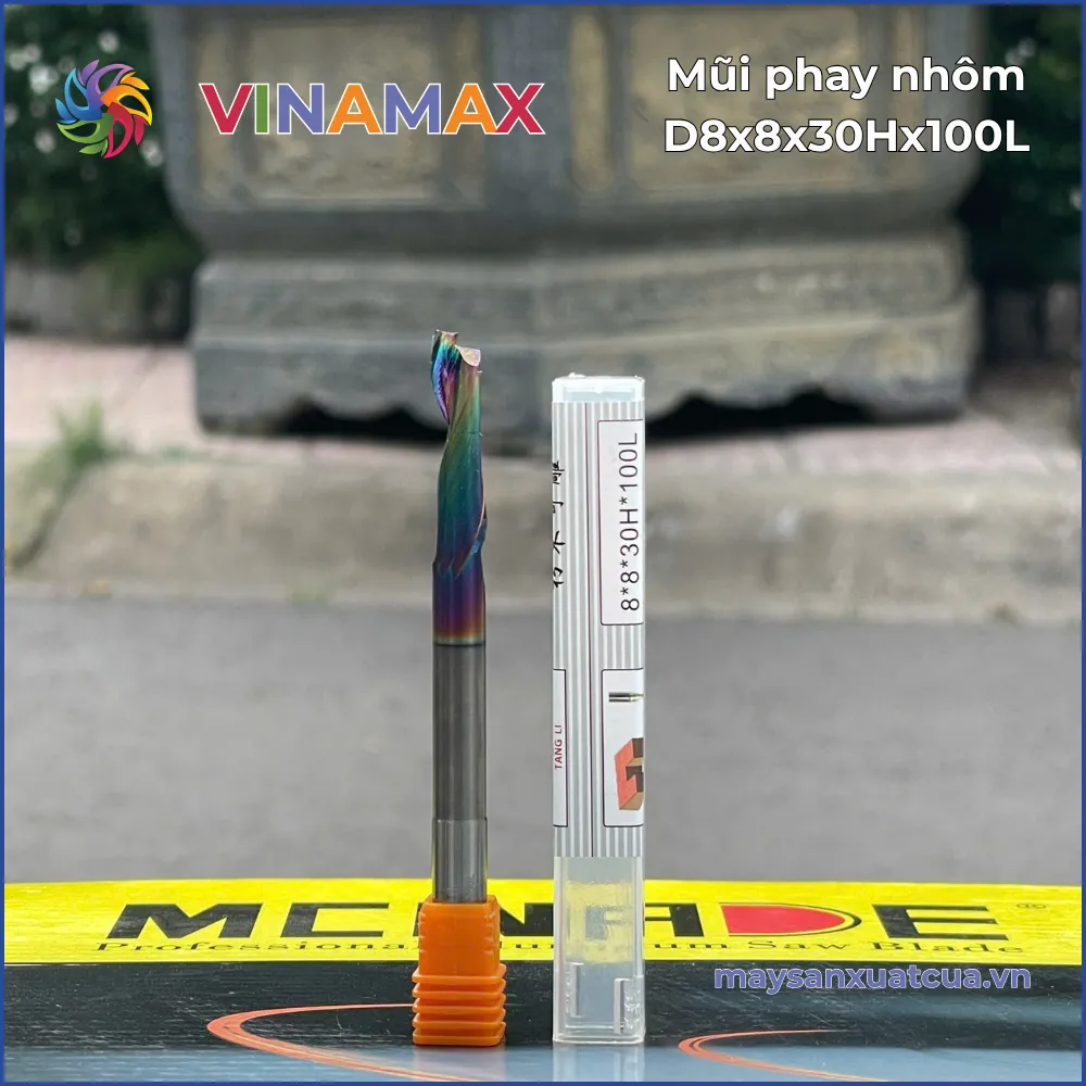 Mũi phay nhôm D8x8x30Hx100L