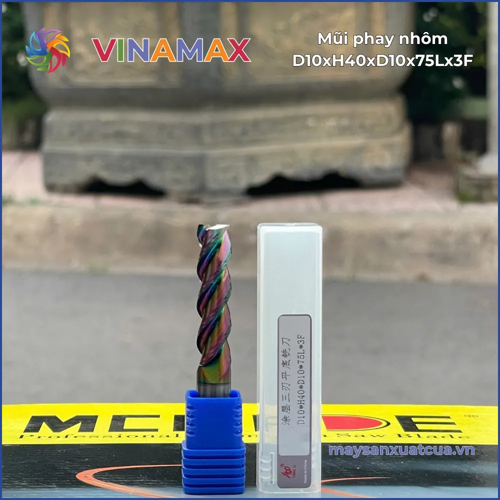 Mũi phay nhôm D10xH40xD10x75Lx3F