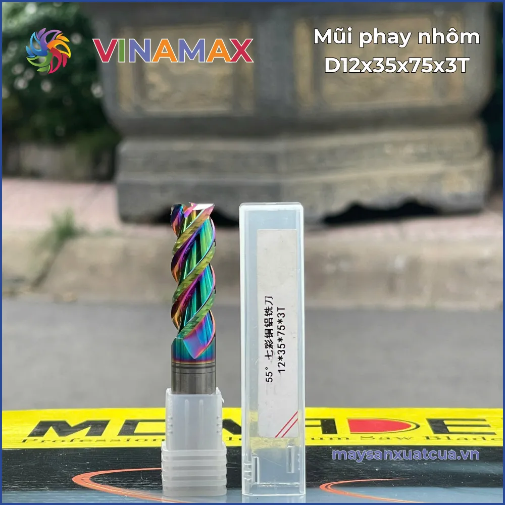 Mũi phay nhôm D12x35x75x3T