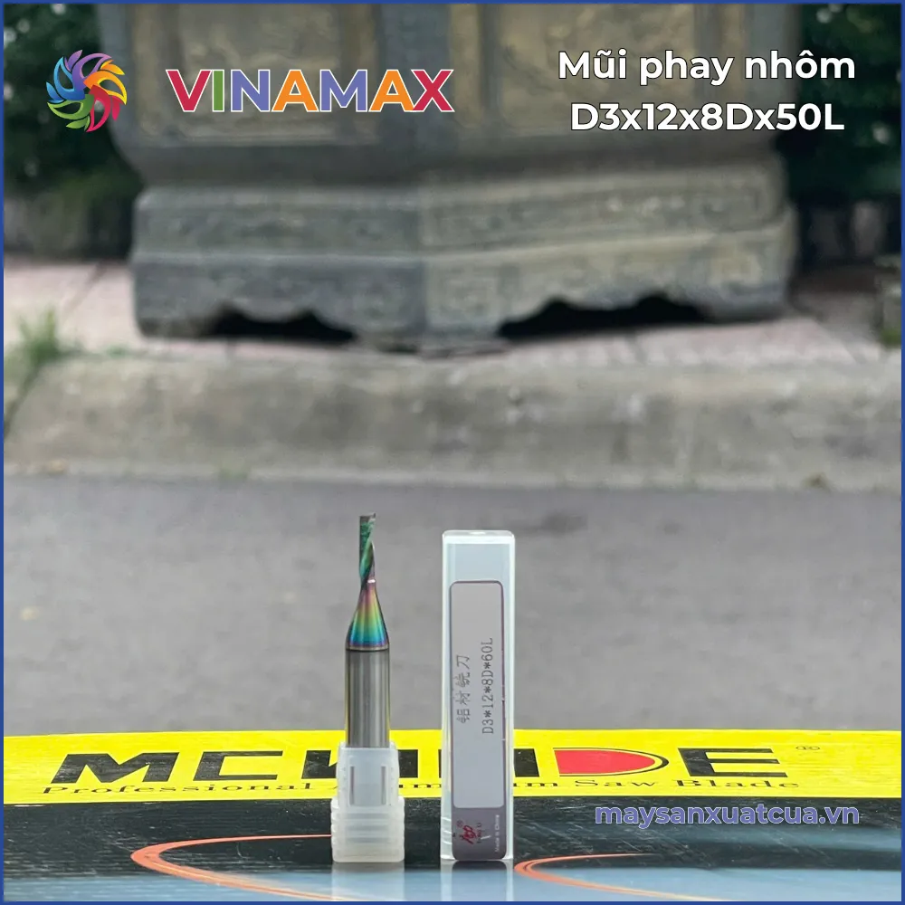 Mũi phay nhôm D3x12x8Dx50L
