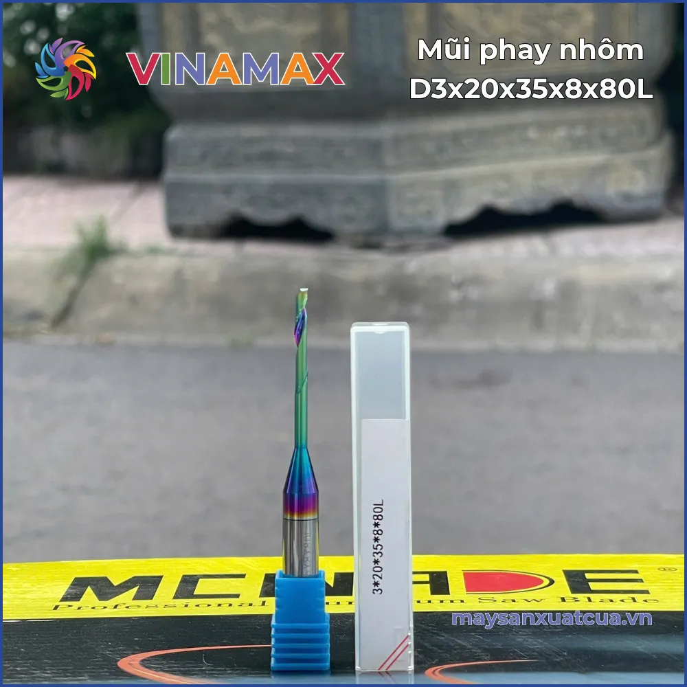 Mũi phay nhôm D3x20x35x8x80L