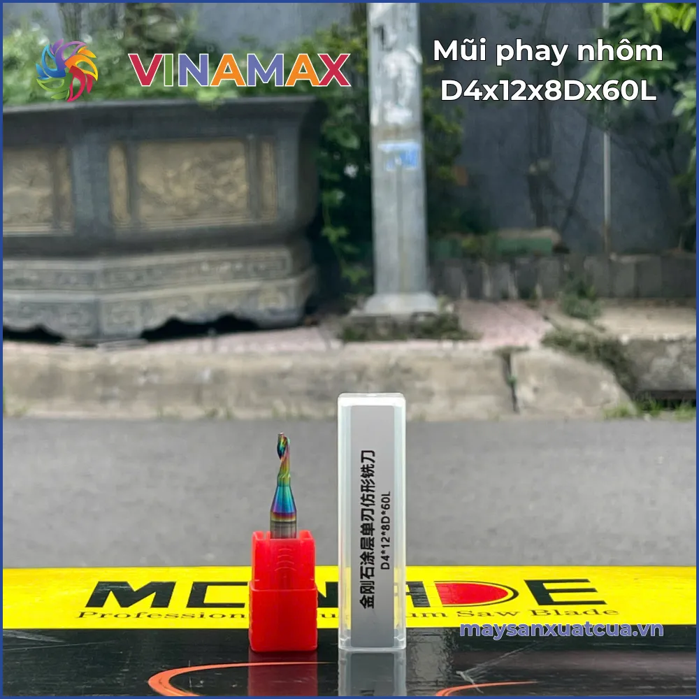 Mũi phay nhôm D4x12x8Dx60L